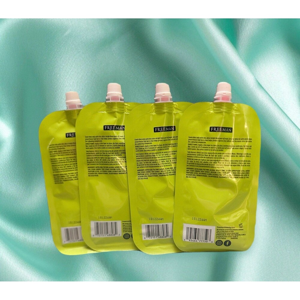 Freeman Neon Vibes PeelFreeman Neon Vibes Peel-Off Mask with Goji Berry (4 Pack) - Picture 2 of 3